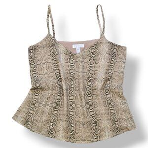 Leith Beige Neutral Snake Print Spaghetti Strap Tank Top Camisole Size XXS Lined